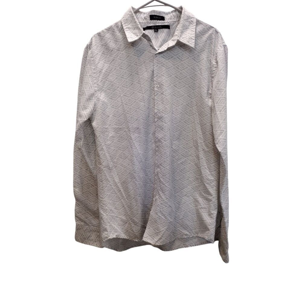 CJ Black Grey and white diamond print button‎ down